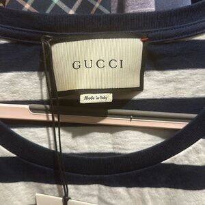 Extra Large Gucci Stripped Shirt with heart and sword